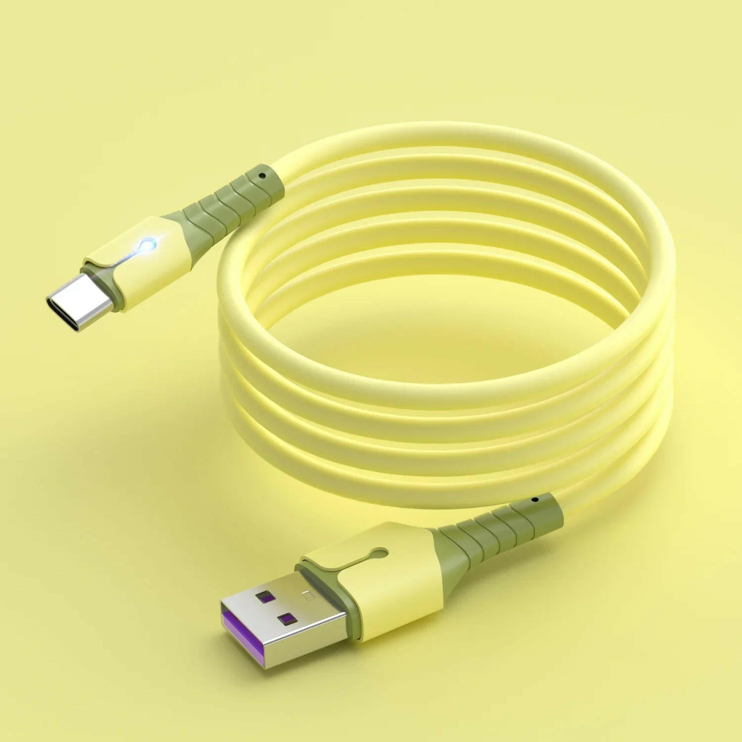 Liquid Silicone With Light USB -Type C Data Cable.