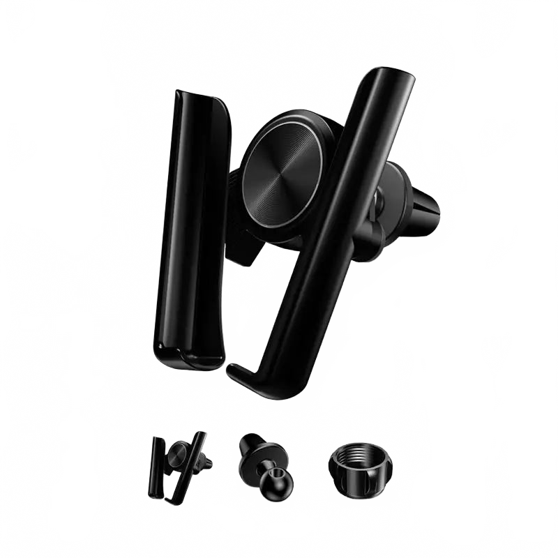 Car Phone Holder with Automatic Clamping – Elastic Adjustable Mobile Mount Charge Hub X