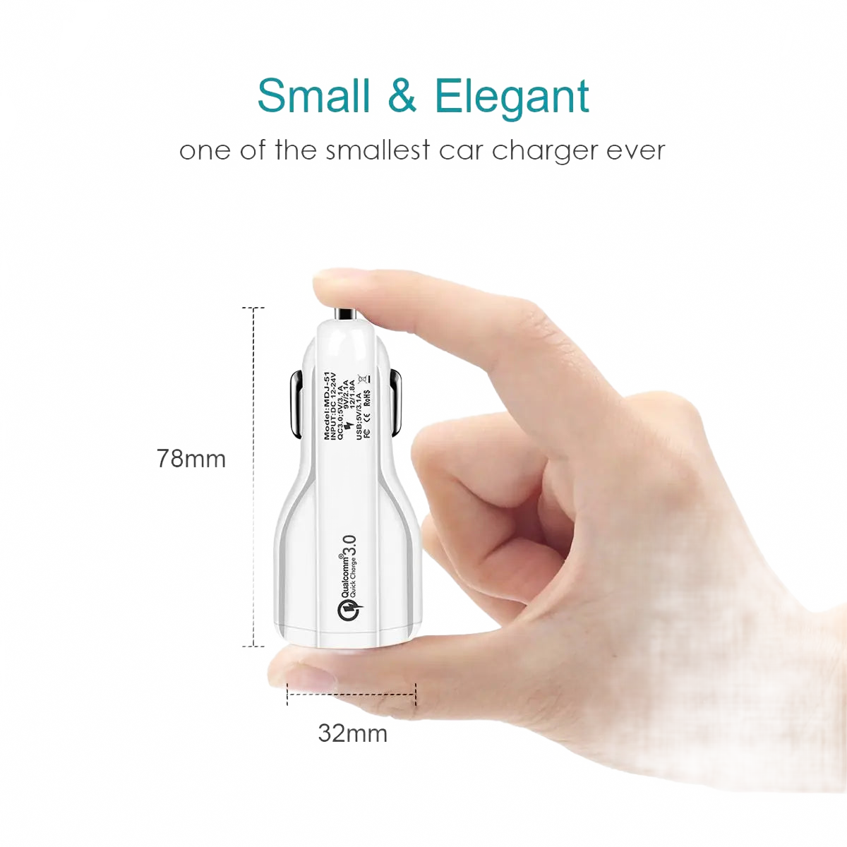 Quick Charge 3.0 Car Charger For Mobile Phone Dual Usb Car Charger Qualcomm Qc 3.0 Fast Charging Adapter Mini Usb Car Charger Charge Hub X