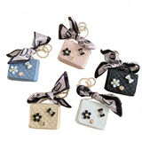 Korean Style Silk Scarf Earphone Bag Charge Hub X