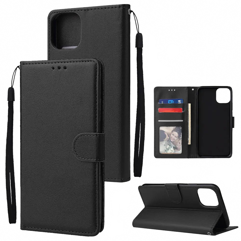 Leather Phone Case With 3 Card Wallet Flip Style Slim Charge Hub X