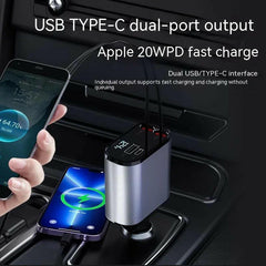 USB Car Charger 100W Super Fast Charging TYPE-C Adapter.