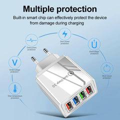 USB Charger Quick Charge 3.0 4 Phone Adapter For Tablet Portable Wall Mobile Charger Fast Charger.