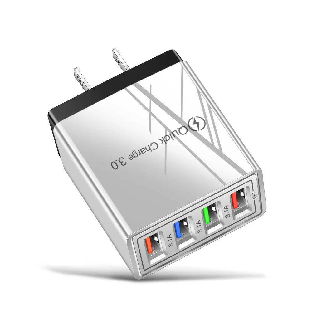USB Charger Quick Charge 3.0 4 Phone Adapter For Tablet Portable Wall Mobile Charger Fast Charger - Charge Hub X