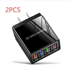 USB Charger Quick Charge 3.0 4 Phone Adapter For Tablet Portable Wall Mobile Charger Fast Charger - Charge Hub X