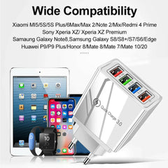 USB Charger Quick Charge 3.0 4 Phone Adapter For Tablet Portable Wall Mobile Charger Fast Charger.