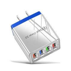 USB Charger Quick Charge 3.0 4 Phone Adapter For Tablet Portable Wall Mobile Charger Fast Charger - Charge Hub X