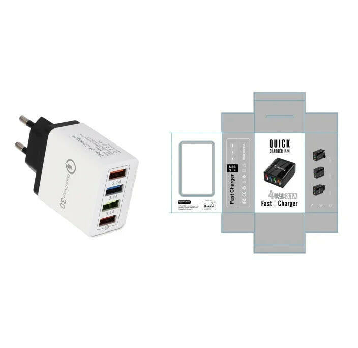 USB Charger Quick Charge 3.0 4 Phone Adapter For Tablet Portable Wall Mobile Charger Fast Charger.
