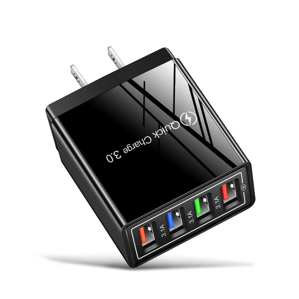 USB Charger Quick Charge 3.0 4 Phone Adapter For Tablet Portable Wall Mobile Charger Fast Charger - Charge Hub X