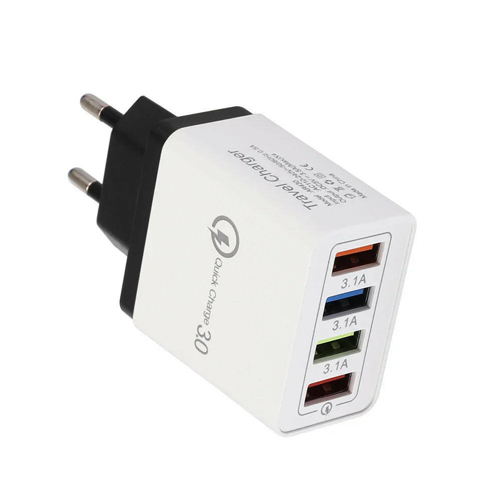 USB Charger Quick Charge 3.0 4 Phone Adapter For Tablet Portable Wall Mobile Charger Fast Charger.