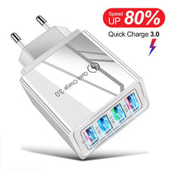 USB Charger Quick Charge 3.0 4 Phone Adapter For Tablet Portable Wall Mobile Charger Fast Charger.
