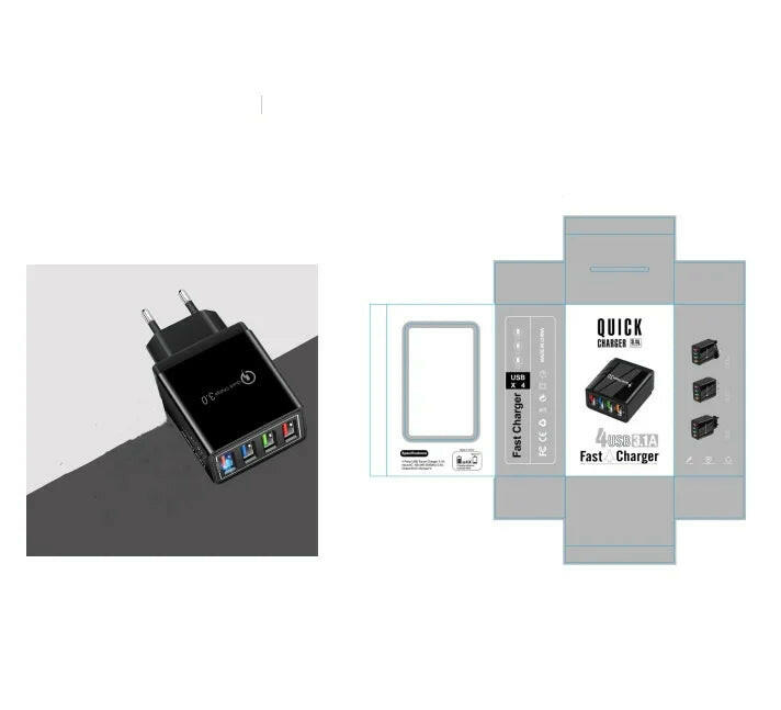 USB Charger Quick Charge 3.0 4 Phone Adapter For Tablet Portable Wall Mobile Charger Fast Charger - Charge Hub X