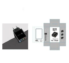 USB Charger Quick Charge 3.0 4 Phone Adapter For Tablet Portable Wall Mobile Charger Fast Charger - Charge Hub X