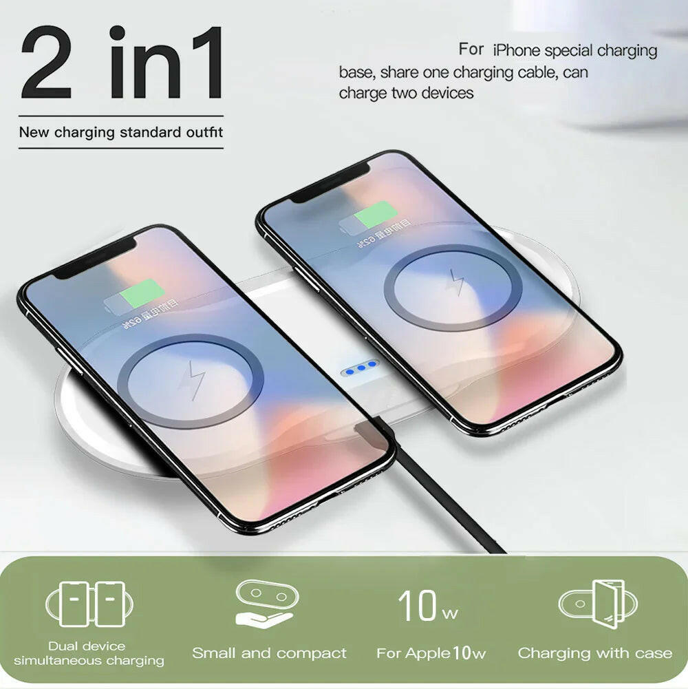 Fast Charge Wireless Dual Phone Charger - Charge Hub X