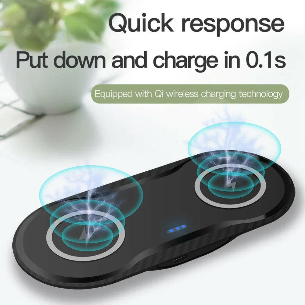 Fast Charge Wireless Dual Phone Charger - Charge Hub X
